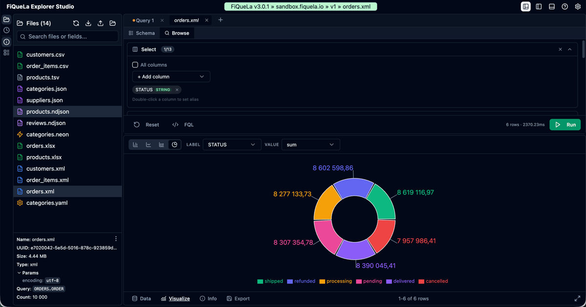 Explorer Studio — charts and data visualization